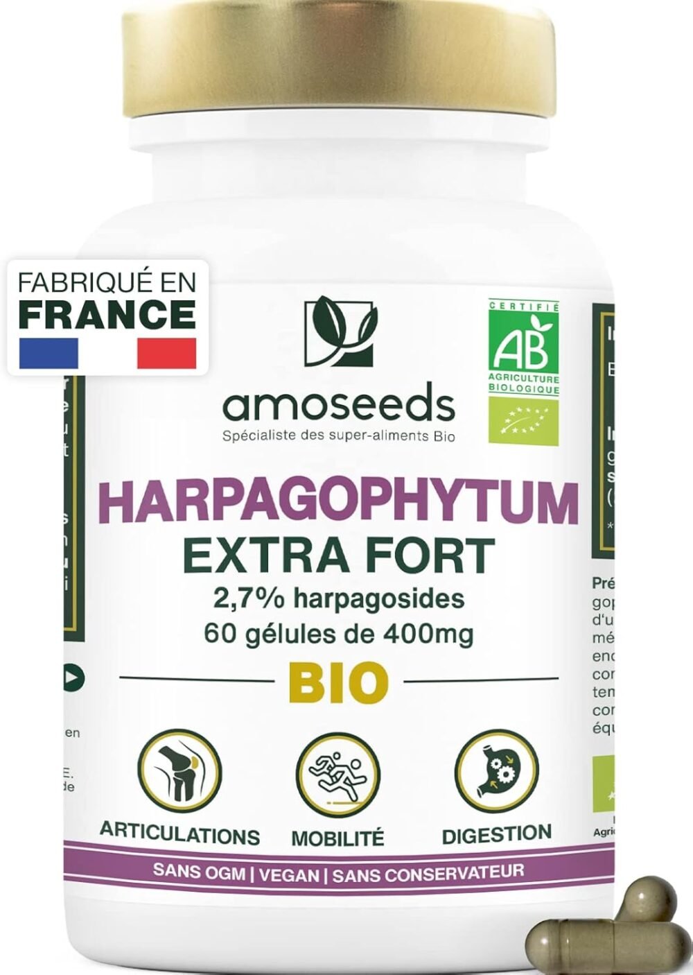 Harpagophytum BIO, Extra Fort | Articulations, Tendons, Mobilité | 60 Gélules Vegan