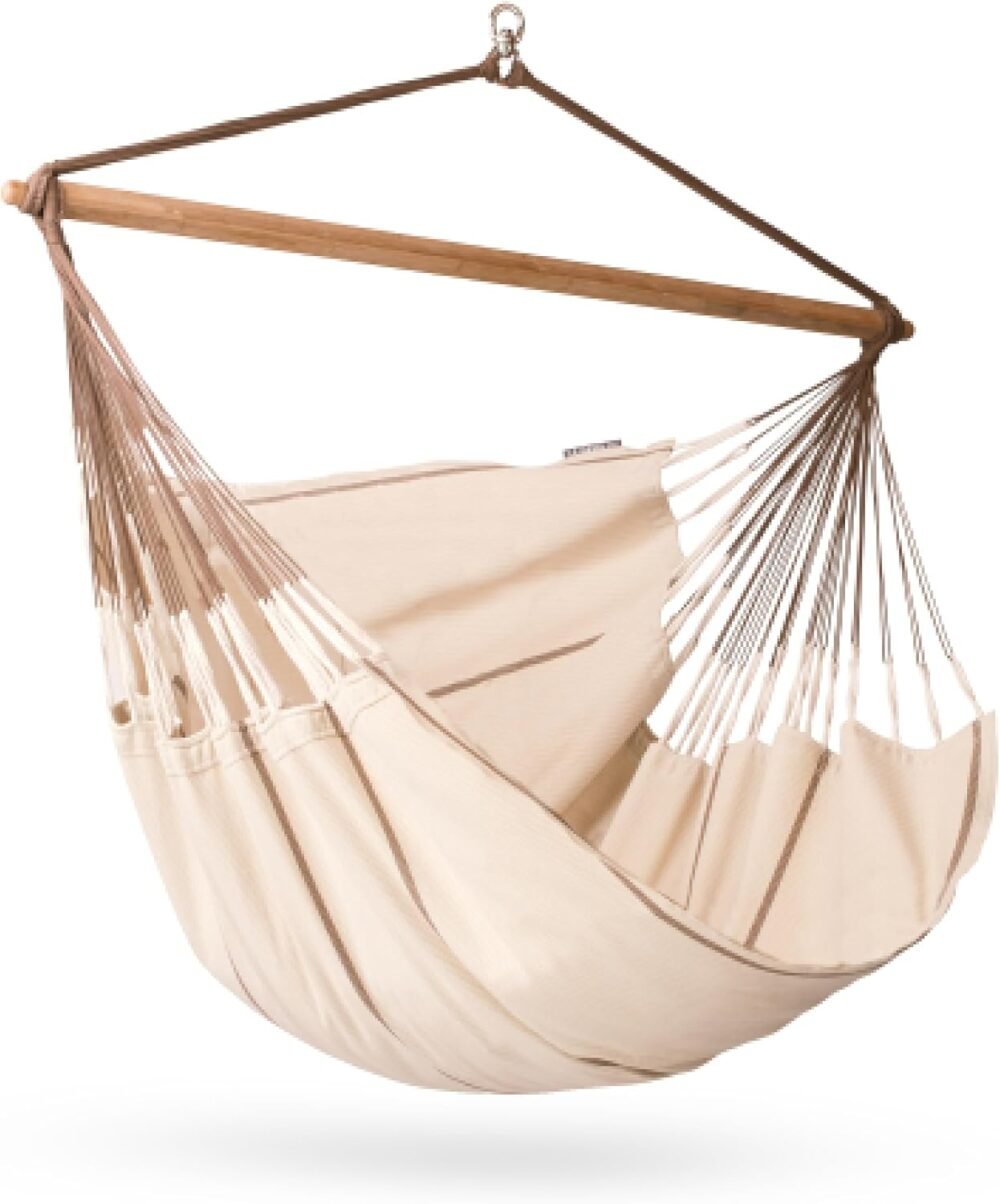 La Siesta Habana - Chaise-Hamac Bio en Coton Kingsize, Rotation à 360°, Design Courbé