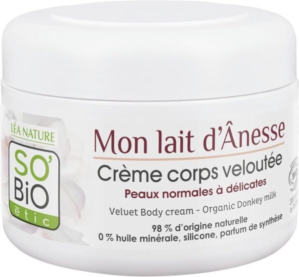 So'Bio étic - Crème veloutée nourrissante corps - Peau normale et Peau sèche - Certifié Cosmebio - 200 ml