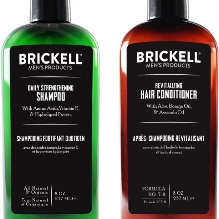 Brickell Men's Routine de Soins Capillaires Revitalisants, Shampooing à L'huile de Menthe et de Tee Tree Naturel et Bio, vue 2