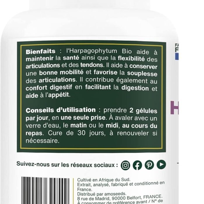Harpagophytum BIO, Extra Fort | Articulations, Tendons, Mobilité | 60 Gélules Vegan, vue 7