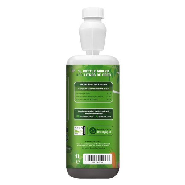 Envii Allgrow - Engrais Universel Bio - Engrais Liquide pour Plantes d'extérieur - 1 litre donne 330 litres – Image 3