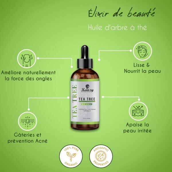 Kanzy Huile Essentielle Tea Tree Bio 60ml Naturelle Vegan – Image 5