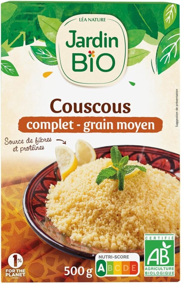 Jardin BiO étic - Couscous Complet Bio - Grain Moyen - 500g