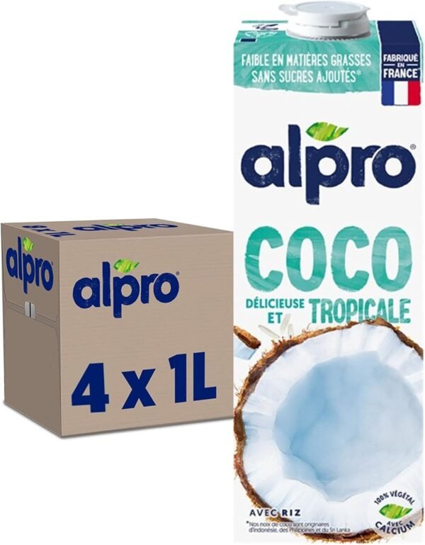 Alpro - Boisson végétale - Coco - 1L - Lot de 4x1L