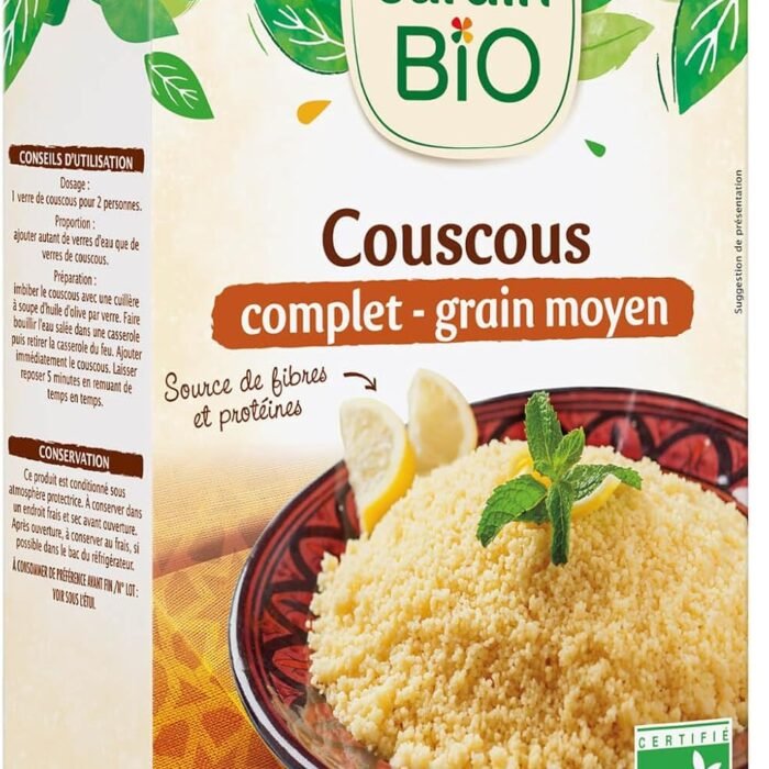 Jardin BiO étic - Couscous Complet Bio - Grain Moyen - 500g, vue 5