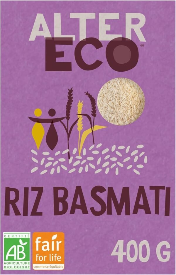 ALTER ECO - Riz Basmati Bio - Riz Équitable - Prêt en 11 Minutes - 400 g