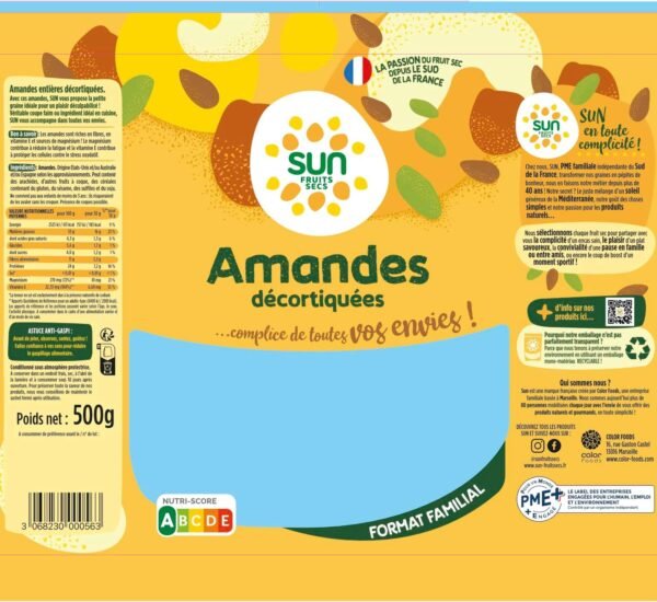 SUN - Amandes Décortiquées Naturelles - 500g – Image 10