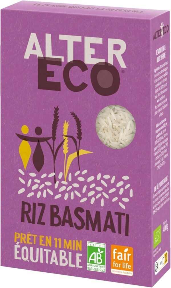 ALTER ECO - Riz Basmati Bio - Riz Équitable - Prêt en 11 Minutes - 400 g – Image 3