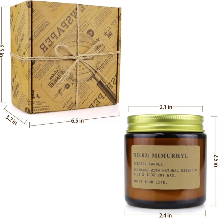 Ensemble Cadeau 4 Pcs Bougies Parfumée 100% en Cire De Soja Naturelle, vue 9