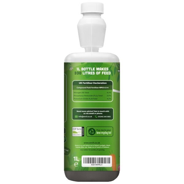 Envii Allgrow - Engrais Universel Bio - Engrais Liquide pour Plantes d'extérieur - 1 litre donne 330 litres – Image 2