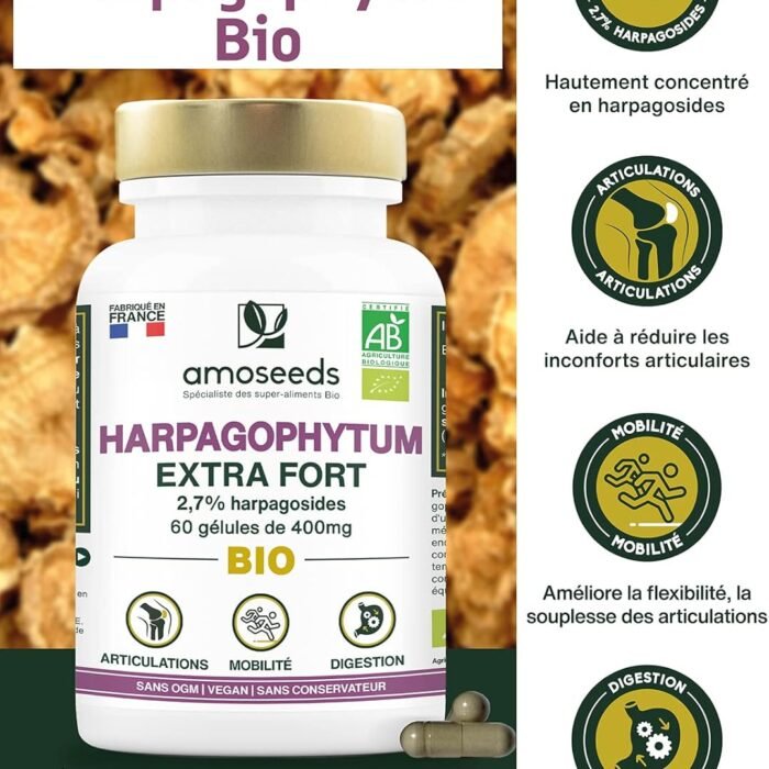 Harpagophytum BIO, Extra Fort | Articulations, Tendons, Mobilité | 60 Gélules Vegan, vue 3
