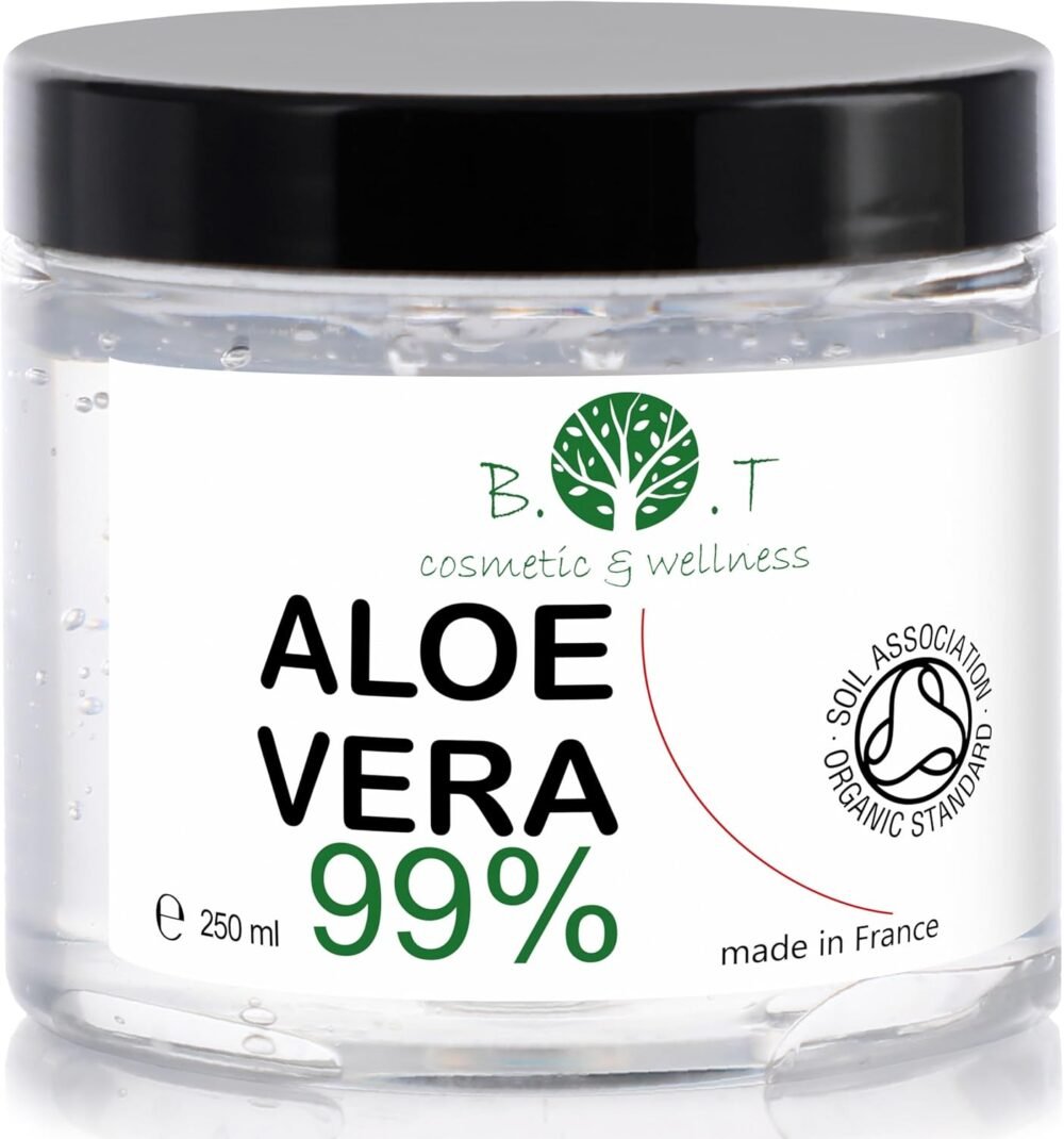 Gel Aloe Vera Bio, 100% Naturel, Hydratant Visage et Corps 250 ml
