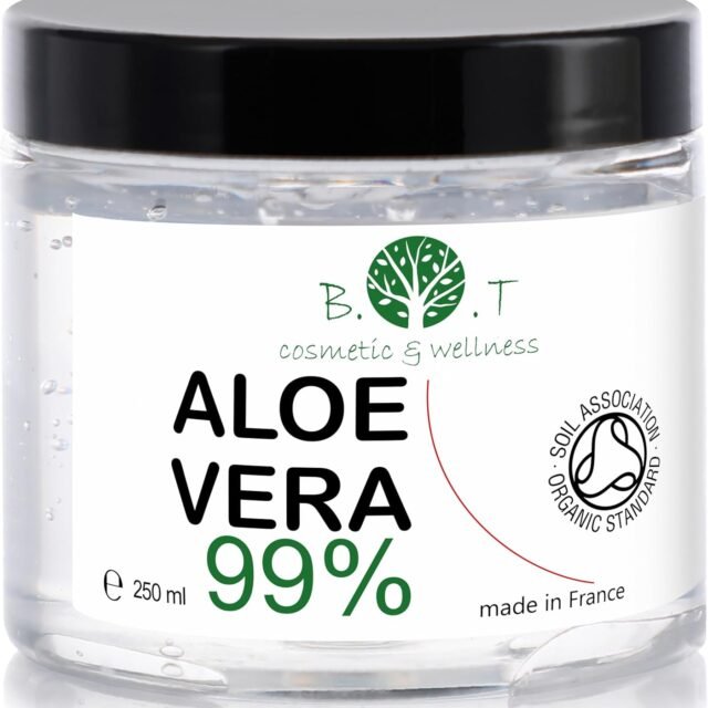 Gel Aloe Vera Bio, 100% Naturel, Hydratant Visage et Corps 250 ml