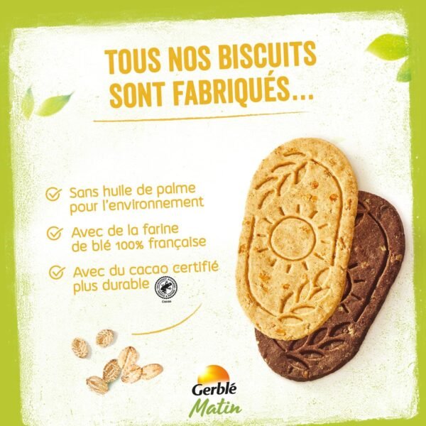 Gerblé Biscuits Matin Chocolat - Céréales Complètes - Réduits en Sucres - 200g – Image 3