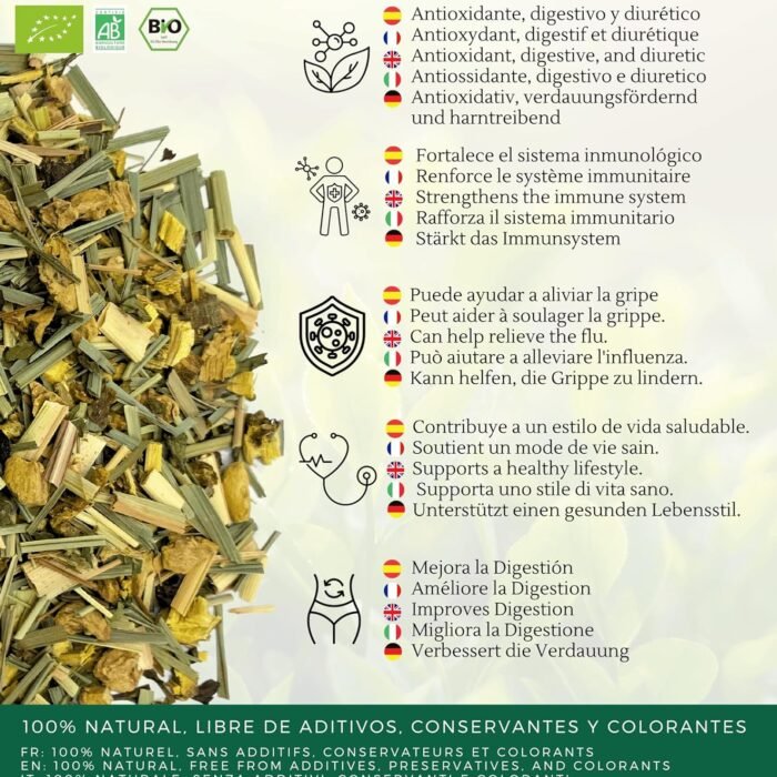 FRISAFRAN | Infusion Gingembre et Citron Bio 100g | Anti-inflammatoire et Antioxydant, vue 2