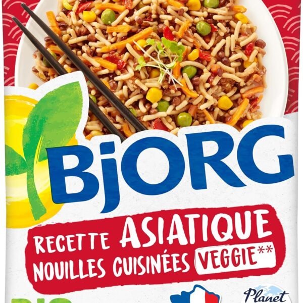 BJORG - Nouilles Asiatiques Veggie Bio - Plat Végétarien - Source de Protéines - 250g, vue 1