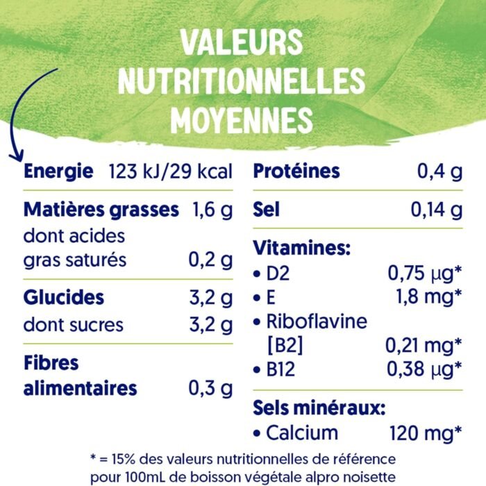 Alpro - Boisson Végétale - Noisette - 1L - Lot de 4x1L, vue 2