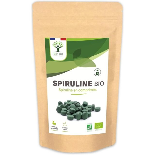 Bioptimal - Spiruline bio 65 % de protéines