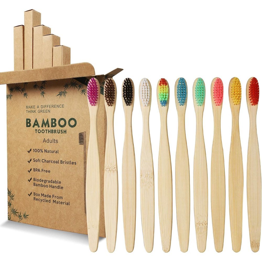GeekerChip - Lot de 10 brosses à dents bambou