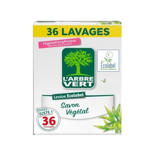 L&rsquo;Arbre Vert - Lessive poudre savon végétal 36 lavages