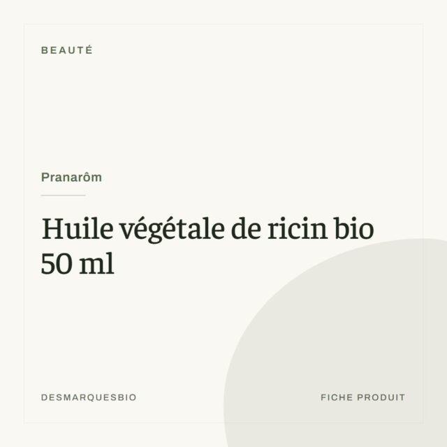 Pranarôm - Huile végétale de ricin bio 50 ml